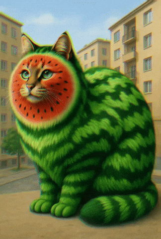 A cat and a watermelon…hybrid!